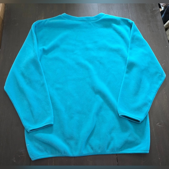 Size L Unisex Vintage Walt Disney World Fleece Pullover Sweatshirt Teal Green - Picture 2 of 6